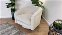 Sofology The Oscar Fabric Swivel Chair in Super Matt Velvet Ecru Mix