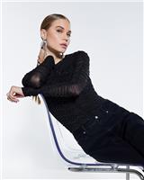 River Island Womens Black Long sleeved Top Size 8