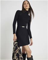 River Island Womens Black Mini A line Dress Size L