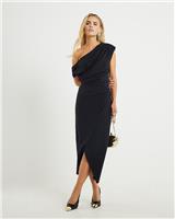 River Island Womens Black Midi Wrap Dress XS Petite