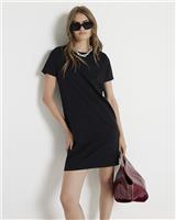 River Island Womens Black Cotton Mini T-shirt-dress Dress Size 8