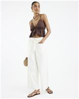 River Island Womens Brown Cotton Trousers Size 6