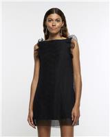 River Island Womens Black Polyamide/Elastane Mini Smock-dress Dress Size 6