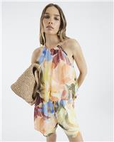 River Island Womens Multi Coloured Chiffon Playsuit Size 12