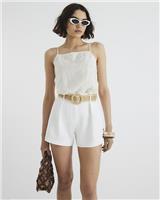 River Island Womens White Bib Shorts Size 12