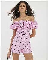 River Island Womens Pink Scuba Playsuit Size S