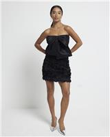 River Island Womens Black Viscose Mini Shift Dress 12 Petite