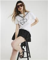 River Island Womens White Cotton Short sleeved Top Size XS