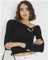 River Island Womens Black Long sleeved Top Size M