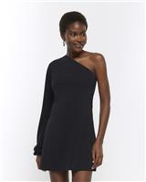 River Island Womens Black Mini Swing Scuba Dress Size 16