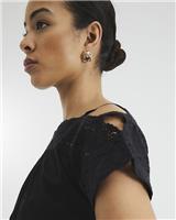 River Island Womens Black Short sleeved Blouse Size 18