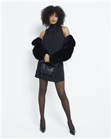 River Island Womens Black Mini Shift Crepe Dress Size 10