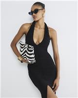 River Island Womens Black Midaxi Split Dress Size M