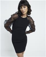River Island Womens Black Mini Shift Dress Size 14