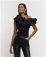 River Island Womens Black Scuba Sleeveless Camis Top Size 6