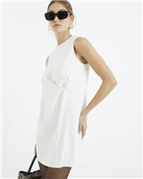 River Island Womens Cream Mini Shift Crepe Dress Size 12