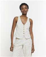 River Island Womens Brown Denim Waistcoat Size 10