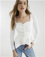 River Island Womens White Poly/Elastane Scuba Basic Jacket Size S