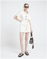 River Island Womens Beige Cotton/Elastane Playsuit Size 18