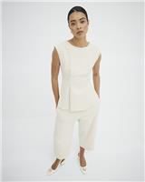 River Island Womens Cream Sleeveless Top Size 10