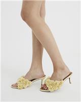 River Island Womens Yellow Fabric Mule Sandals Size UK 5