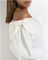 River Island Womens White Scuba Long sleeved Blouse Size 10