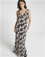 River Island Womens Black Viscose Midi Slip Dress Size 6