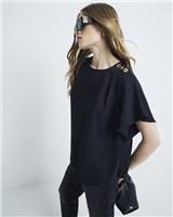 River Island Womens Black Short sleeved Top Size 10