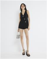 River Island Womens Black Playsuit Size L