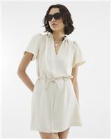 River Island Womens Beige Mini Blouson Dress Size 6