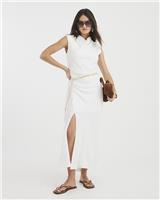 River Island Womens White Maxi Split Dress Size 8