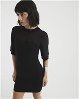 River Island Womens Black Viscose Mini Bodycon Dress Size S