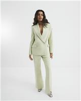 River Island Womens Green Straight Trousers 10 Petite