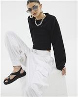 River Island Womens Black Cotton Top Size S