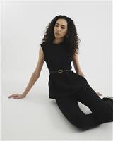 River Island Womens Black Bengaline Sleeveless Top Size 16