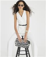 River Island Womens White Crepe Waistcoat Size 12