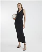 River Island Womens Black Cotton Midi Split Dress Size XS