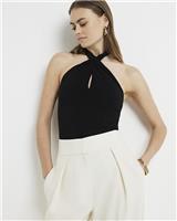 River Island Womens Black Sleeveless Tank Top Size 14