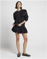 River Island Womens Black Cotton Long sleeved Sweatshirt Size S