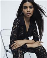 River Island Womens Black Long sleeved Shirt 10 Petite