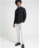 River Island Mens Black Cotton Fitted Long sleeved Shirt Size S