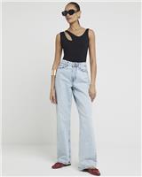 River Island Womens Black Polyamide/Elastane Sleeveless Body Top Size 6