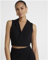 River Island Womens Black Viscose Waistcoat Size 10