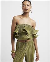 River Island Womens Khaki Sleeveless Bandeau Top Size 14