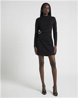 River Island Womens Black Mini Shift Scuba Dress Size 12