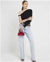 River Island Womens Black Long sleeved Top Size 8