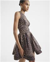 River Island Womens Brown Mini Skater Sheer Dress Size 18