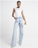 River Island Womens Beige Sleeveless Body Top Size 8