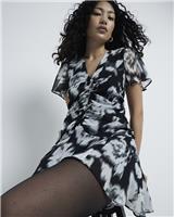 River Island Womens Black Mini Tea Dress Size 12