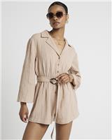 River Island Womens Brown Cotton Playsuit Size 6